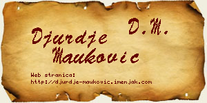 Đurđe Mauković vizit kartica